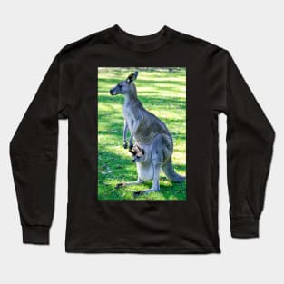 Eastern Grey Kangaroo with Joey Long Sleeve T-Shirt